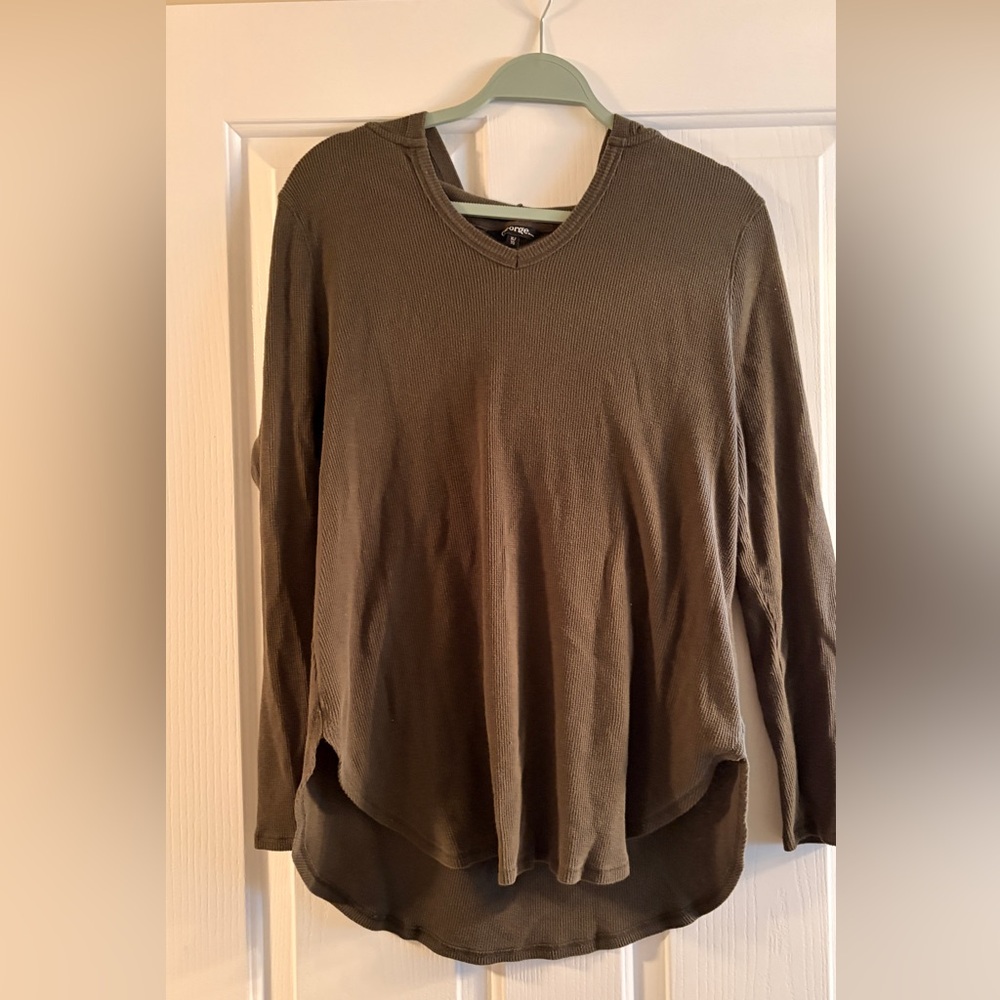 Waffle - Olive Long Sleeve Top
